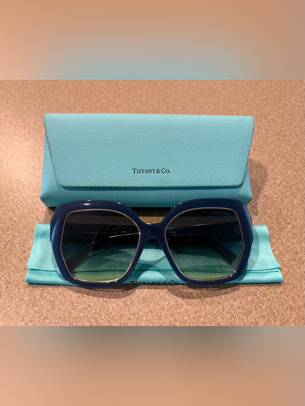 Tiffany & Co. TF 4183 Opal Blue Square Sunglasses - Women's Atlas Collection